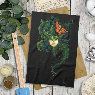 Linge De Cuisine Forêt Enchanteresse Dryade Femme Papillon Fantaisi