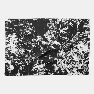 Linge De Cuisine Formation de glace Abstraite noire et blanche