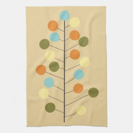 Linge De Cuisine Forme géométrique moderne d'arbre de la moitié du