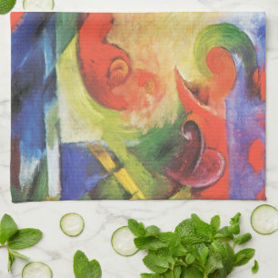 Linge De Cuisine Formes brisées par Franz Marc, Art abstrait vintag