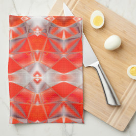 Linge De Cuisine Formes courbes rouges rapport flottant sur gris bl