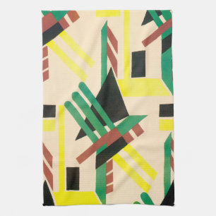 Linge De Cuisine Formes géométriques Art Déco Pochoir Jazz vintage