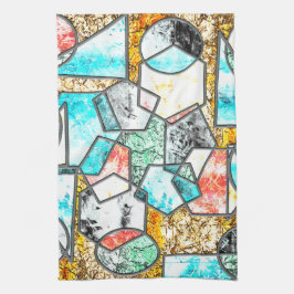 Linge De Cuisine Formes géométriques avec étranges textures blanche