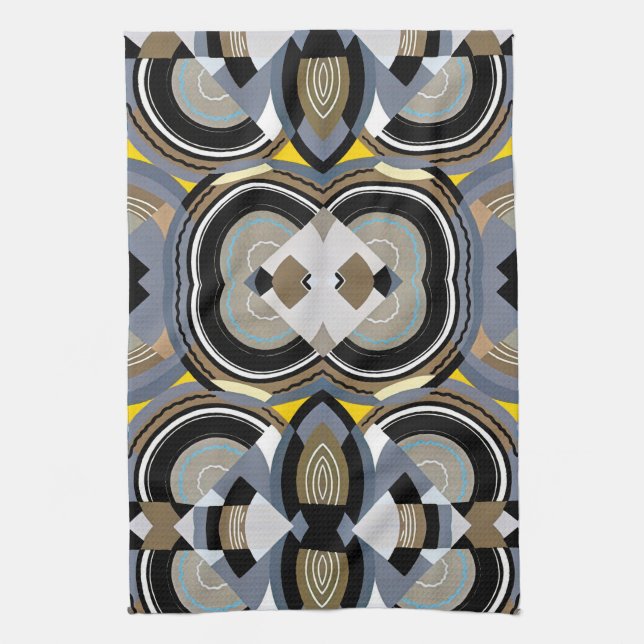 Linge De Cuisine Formes géométriques de jazz Pochoir Art Déco vinta (Vertical)