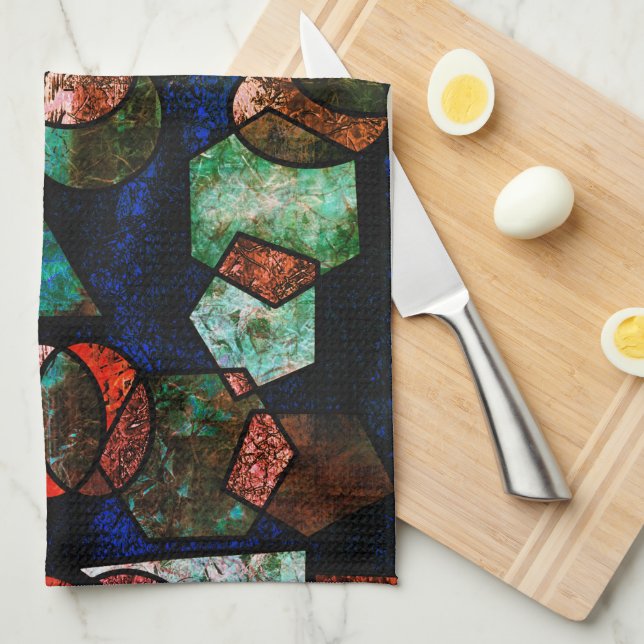 Linge De Cuisine Formes géométriques irrégulières avec texture défo (Quart Plié)