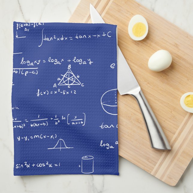 Linge De Cuisine Formules mathématiques bleues équations algèbre ma (Quart Plié)