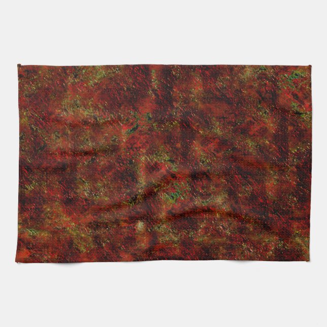 Linge De Cuisine Forte peau rouge sur gris rugueux (Horizontal)