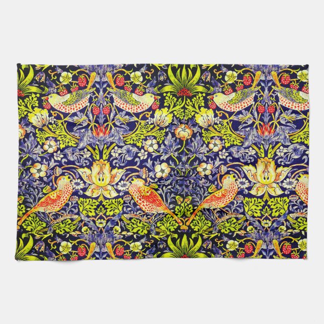 Linge De Cuisine Fraise Thief Oiseaux William Morris (Horizontal)