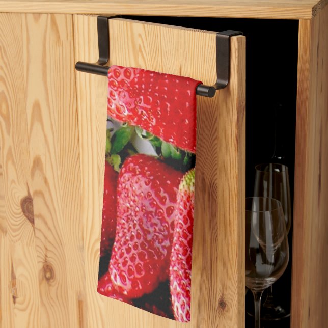 Linge De Cuisine Fraises (Pliage en tiers)