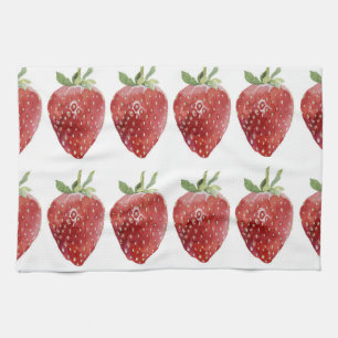 Linge De Cuisine Fraises d'aquarelle : motif transparent