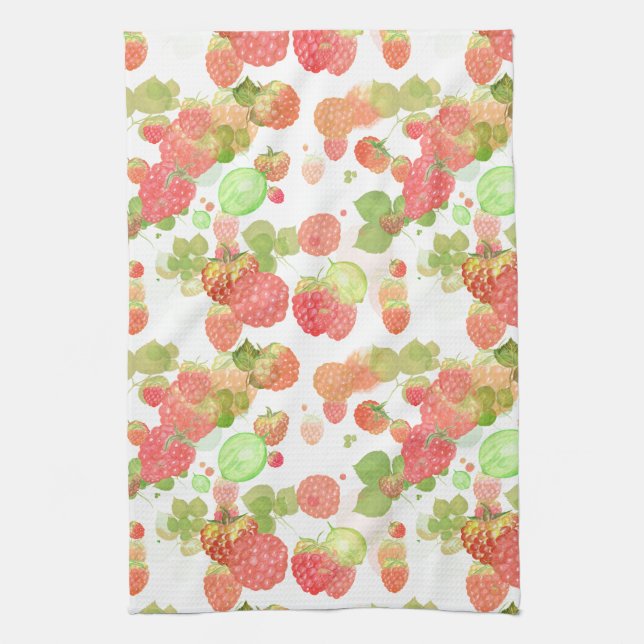 Linge De Cuisine Framboises Motif sans soudure (Vertical)