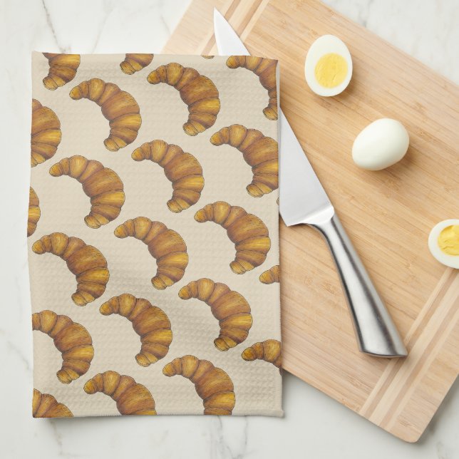 Linge De Cuisine Français Croissant Butte Flaky Hot Pastry Footy (Quart Plié)