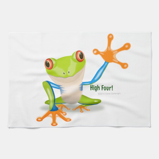 Linge De Cuisine Freddie Frog "High Four" (Horizontal)