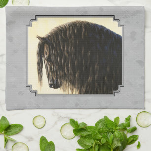 Linge De Cuisine Friesian Draft Horse Silver Grey