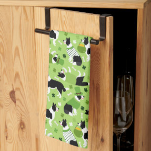 Linge De Cuisine Frontale de la Saint Patrick Collie Motif
