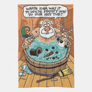 Linge De Cuisine Frosté Dans Un Bain À Remous