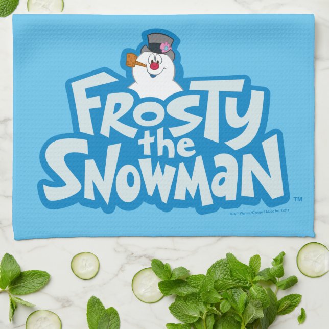 Linge De Cuisine Frosty the Snowman™ | Logo empilé gelé (Plié)
