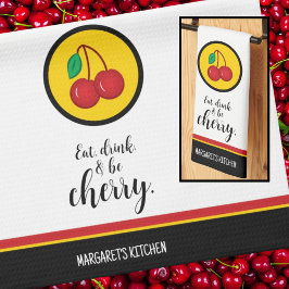 Linge De Cuisine Fruit Cerises Rouge Jaune Simple Amusante