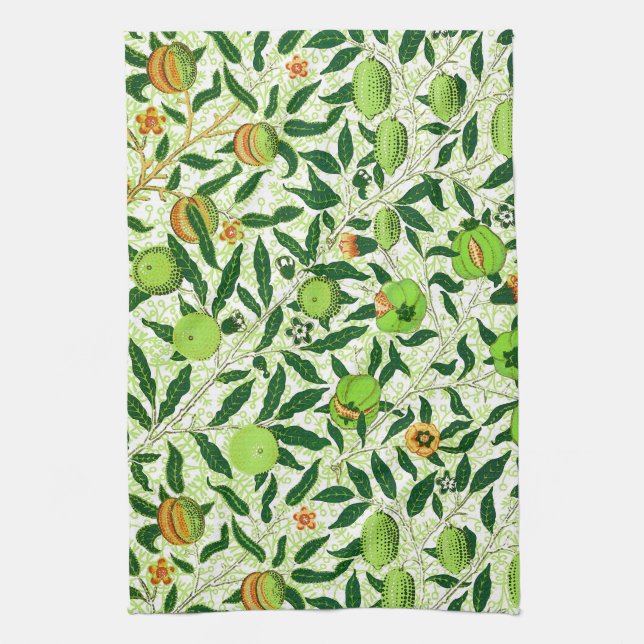 Linge De Cuisine Fruit exotique de William Morris, vert de chaux (Vertical)