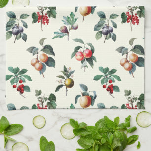Linge De Cuisine Fruit Vintage de la botanique douce et colorée sur