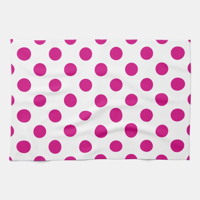 Linge De Cuisine Fuchsia polka (Horizontal)
