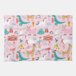 Linge De Cuisine Fun de Noël : Animal Motif sans Seamless.