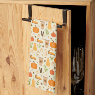 Linge De Cuisine Fun Orange Fall Motif