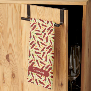 Linge De Cuisine Fun Rouge Chili Motif
