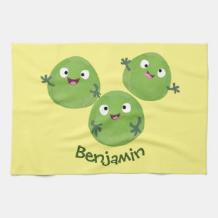 Linge De Cuisine Funny Brussels sprouts légumes caricature