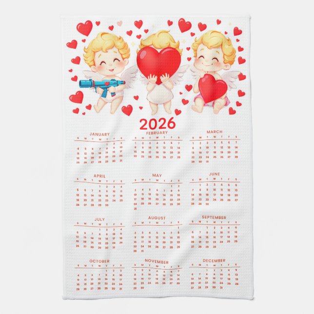 Linge De Cuisine Funny cartoon angels calendar 2026 (Vertical)
