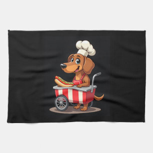 Linge De Cuisine Funny Dachshund Chien Hotdog Sandwich Weenie Sauci