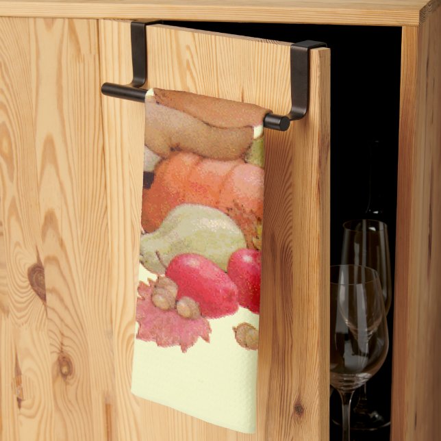 Linge De Cuisine Garçon pèlerin vintage priant sur Citrouille (Pliage en tiers)