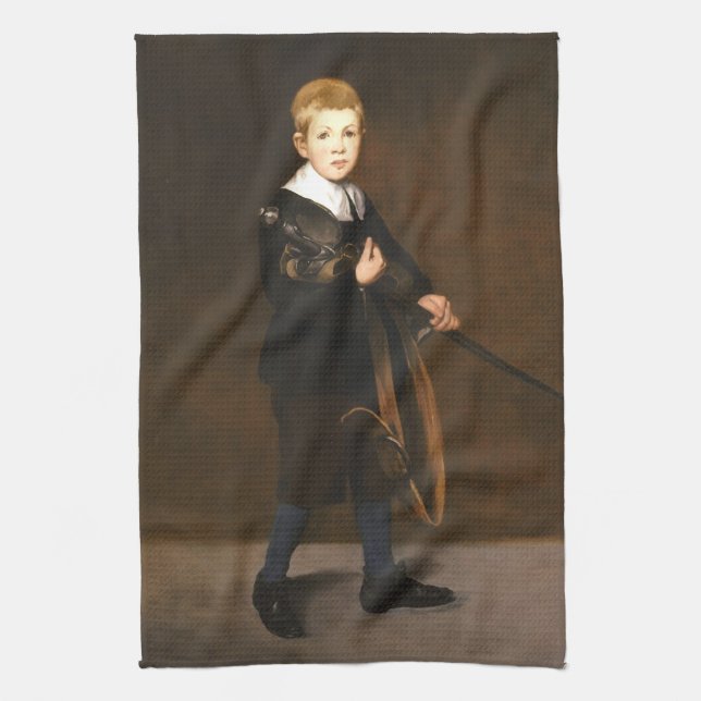 Linge De Cuisine Garçon tenant une épée (par Edouard Manet) (Vertical)