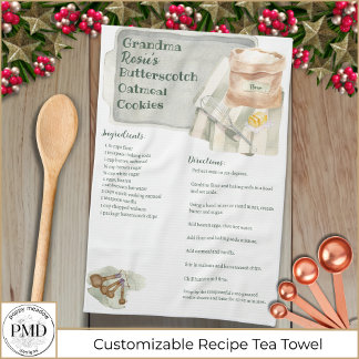Linge De Cuisine Garde-Recette de famille personnalisée Cuisine rus