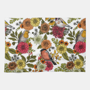 Linge De Cuisine Garden birds and flowers 1