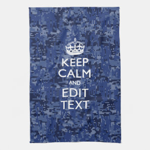 Linge De Cuisine Gardez votre texte calme sur un camouflage numériq