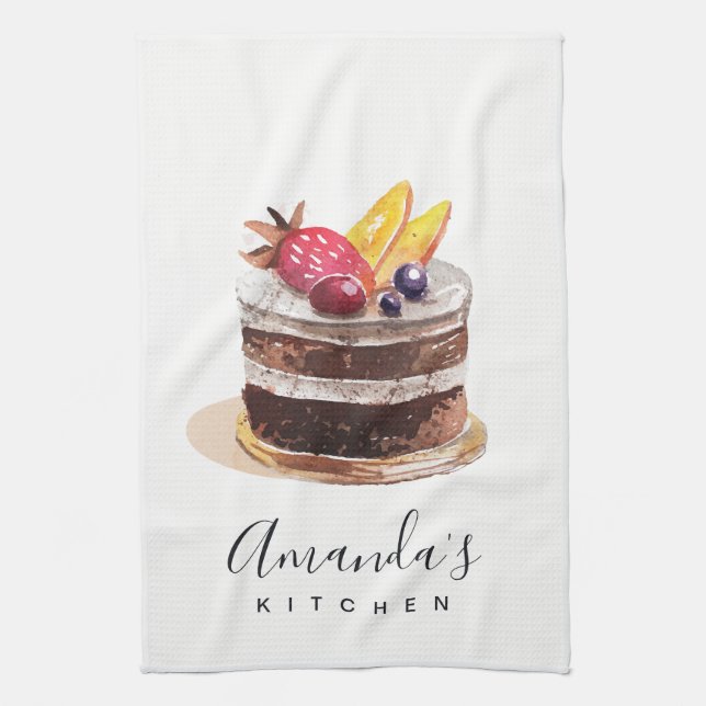 LINGE DE CUISINE GÂTEAU FLORAL DE FRUITS PATISSERIE CUPCAKE CHEF BA (Vertical)