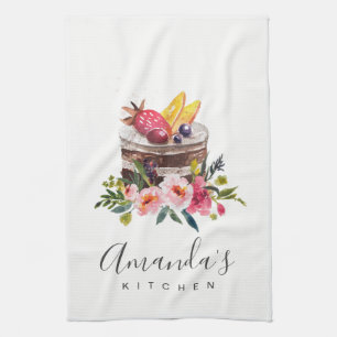 LINGE DE CUISINE GÂTEAU FLORAL DE FRUITS PATISSERIE CUPCAKE CHEF BA