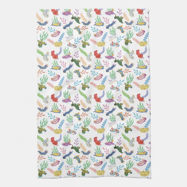 Linge De Cuisine Gathering of Nudibranchs | Ocean Art Design (Vertical)