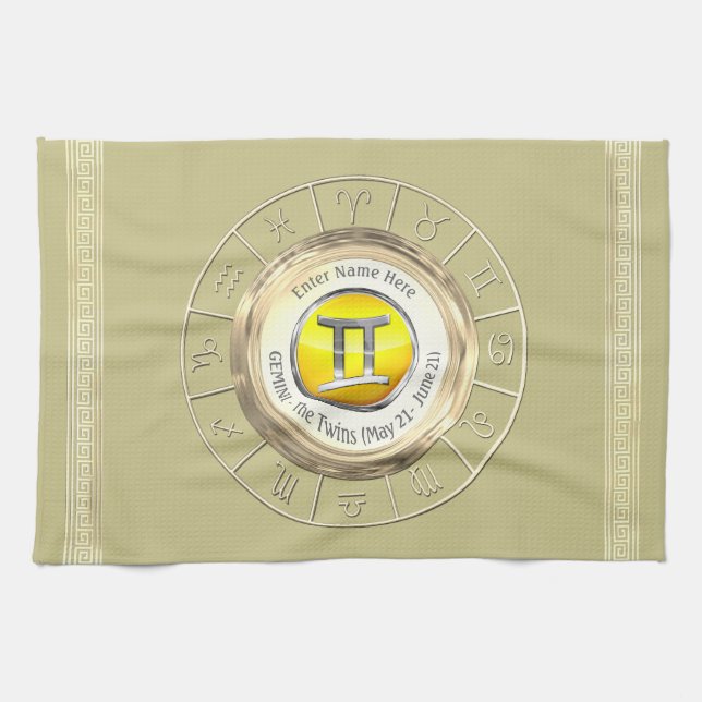 Linge De Cuisine Gémeaux - le signe astrologique de jumeaux (Horizontal)