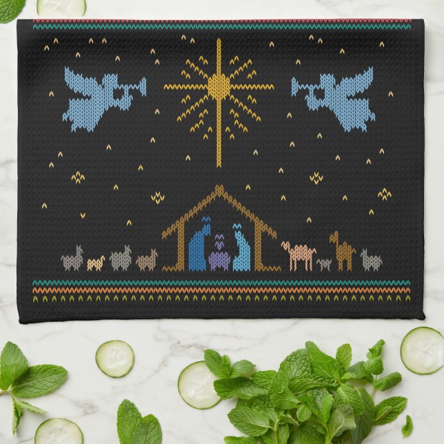 Linge De Cuisine Génial Joyeux Noël Sweat Nativité Christian (Plié)