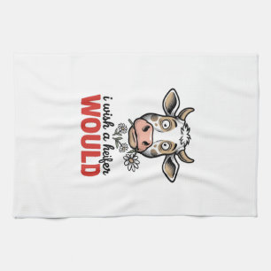 Linge De Cuisine Génisse drôle de vache gravure vintage design de t