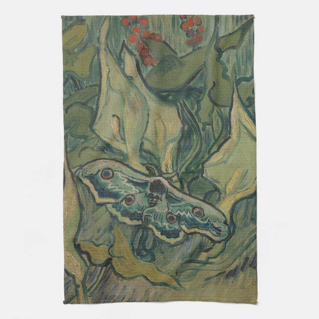 Linge De Cuisine Giant Peacock Moth (1889) par Vincent van Gogh (Vertical)