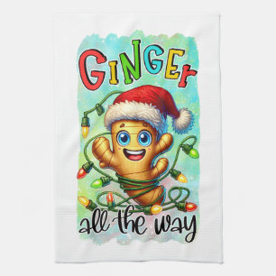 Linge De Cuisine Gingembre de Noël amusant art du mot