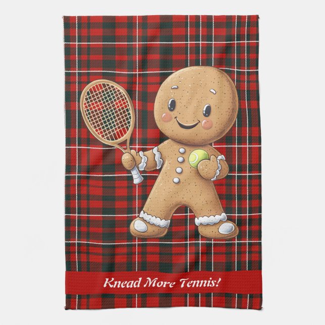 Linge De Cuisine Gingerbread Tennis Grand Slam 🎾🎄custom text (Vertical)