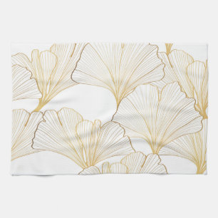 Linge De Cuisine Ginkgo Gold : Arrangement de feuille luxueux