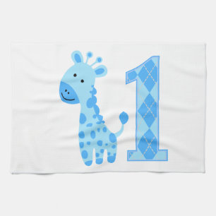Linge De Cuisine Giraffe Bleue Premier anniversaire