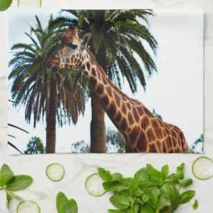 Linge De Cuisine Giraffe Drôle Qui Donne Une Framboise,