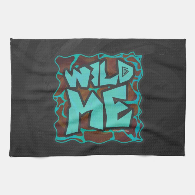 Linge De Cuisine Giraffe Impression Brown et Turquoise (Horizontal)