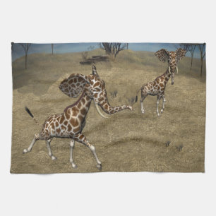 Linge De Cuisine Giraffes d'éléphants mignons